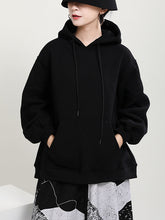 Women Loose Zipper Hooded Casual Sweatshirt